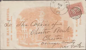 New Haven Conn #65 Full frnt illust New Haven Hotel rare Patent envelope (d78) - Picture 1 of 3