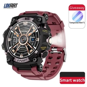 5ATM Waterproof Rugged Smartwatch Bluetooth Call Heart Rate Monitor Flashlight - Picture 1 of 21