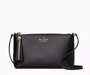 BOLSO BANDOLERA NUEVO CON ETIQUETAS KATE SPADE IVY STREET AMY CUERO NEGRO LISO - Imagen 1 de 5