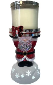Bath Body Works SANTA PEDESTAL GLOBO DE AGUA AUTOMÁTICO 3 mechas candelabro ENCENDIDO - Imagen 1 de 7