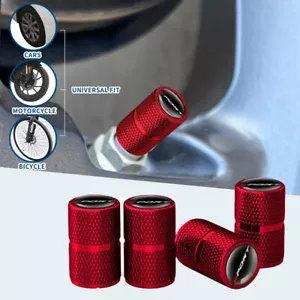 4x Red Universal Car Auto Tire Valve Caps Tire Valve Stem Caps Cover Accessories - Picture 1 of 7
