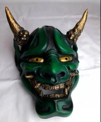 Horror Mask , Hannya Japanese Mask , Resina Oni Samurai mouth Mask - Immagine 1 di 4