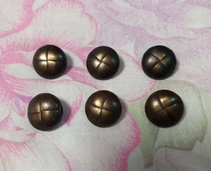 Vintage Metal Buttons Brass 20 mm (0.75") Lot Set 6 pcs - Picture 1 of 4