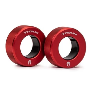Titan Fitness TwistLock Pro Aluminum Barbell Red Collar Set, 59.5mm-51.5mm - Picture 1 of 8