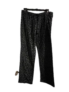 Old Navy Pants Woman’s Size Medium Gray Black Leopard Print Sleep Lounge Pants - Picture 1 of 4