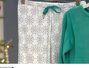 #1389 Cuddl Duds Ultra Felpa Terciopelo Vellón Pijama Conjunto Talla L - Imagen 1 de 3