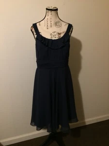 David’s Bridal Women’s Navy Blue Bridesmaids Dress Gown Size 12 Sleeveless - Picture 1 of 3