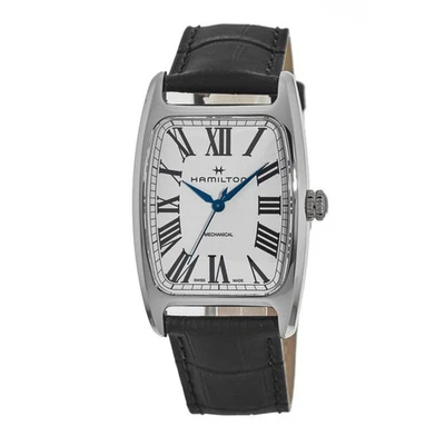 Nuevo reloj mecánico para hombre Hamilton Boulton esfera blanca correa de cuero H13519711 Foto 1 de 2