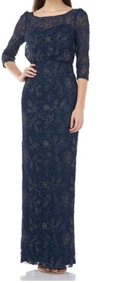 js collections dress Color Navy/Gold Size 8 - Image 1 of 4