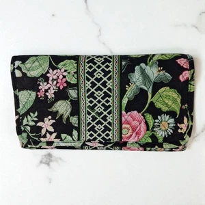 Vera Bradley CD/DVD Travel Storage Case black floral pattern, Botanica - Picture 1 of 12