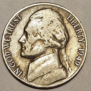 USA 1949-S Jefferson Nickel "TOP Coin", Low-Mint, KM-#192 Quick & FREE SHIPPING! - Picture 1 of 6