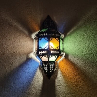 Lámpara de mesa de mosaico de vitral turco marroquí hecha a mano para decoración del hogar colgante Foto 1 de 4