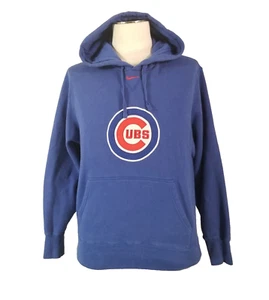 Nike Chicago Cubs hoodie sweatshirt sweater men's small blue fleece pullover - Picture 1 of 12
