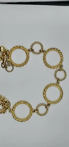 Vintage Belt Retro Metal Circle Rope Loops Gold Color 36" waist - Picture 1 of 12