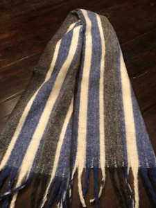 Nordstrom Treasure & Bond Soft Fringed Stripe Scarf Wrap One Size Winter Warm - Picture 1 of 6