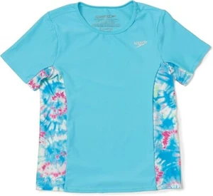 Speedo Girls UV Swim Shirt Rashguard Blue Atoll ( S ) - Picture 1 of 2