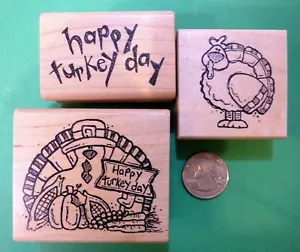 Feliz Día de Acción de Gracias/Selección de Turquía - TU ELECCIÓN - Estampilla de Goma Montada en Madera - Imagen 1 de 5