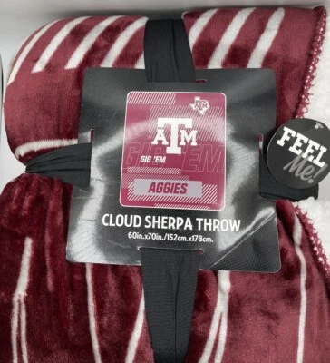 Texas A&M University Aggies Cloud Sherpa Throw 60x70 pulgadas Foto 1 de 4