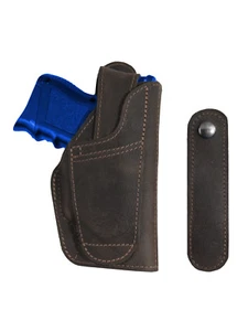 New Barsony Brown Leather 360Carry 12 Option OWB IWB Holster Compact 9mm 40 45 - Picture 1 of 10