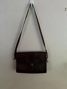 Brahmin Leather Moc Croc Shoulder Bag - Beautiful Condition - Picture 1 of 6