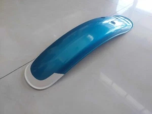 SUZUKI 1974-75 TS75-TM75-TS50 FRONT FENDER GUARD COVER PLASTIC BLUE NEW - Picture 1 of 5