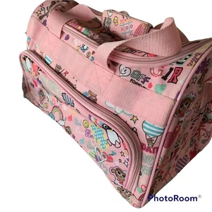 Pink Printed Duffle Bag  Gym Bag Dance Class Weekender Carry On Travel 9x25x6” - Picture 1 of 7