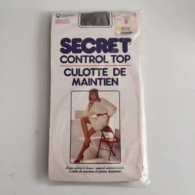 Pantimedias Secret Control Top Vintage Años 80 Color Peltre Sandalia Talla D Foto 1 de 2