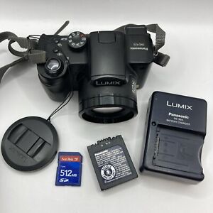 Panasonic LUMIX DMC-FZ5 5.0MP Digital Camera Black w/ Battery SD Card & Charger!