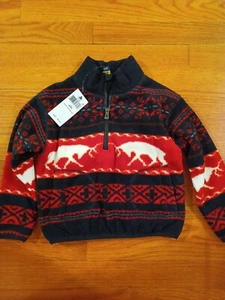 Kleinkind Mädchen POLO RALPH LAUREN Fair Isle Fleece Viertel-Reißverschluss Pullover, Größe 4/4T - Bild 1 von 2