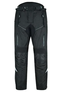 Motorbike Motorcycle Waterproof Black Cordura Textile Trousers Pants CE Armours - Picture 1 of 4