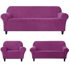 Fundas elásticas de sofá de terciopelo cubiertas deslizantes fundas de sofá ajuste suave protector de muebles