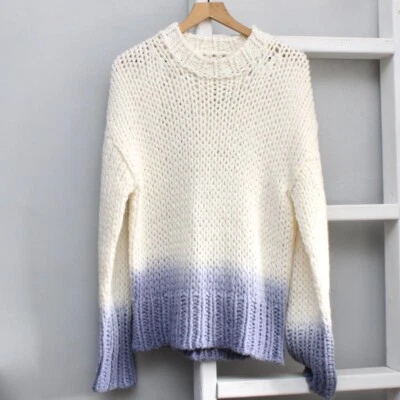 Suéter Jersey ACNE STUDIOS Off-White Púrpura Teñido en Inmersión Mezcla de Lana Tejido Talla Mediana Foto 1 de 4