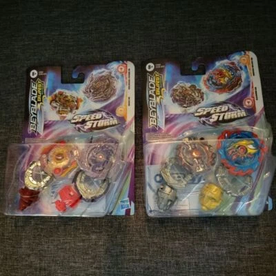 Lote de 2 conjuntos de rodas elétricas Hasbro multicoloridas Beyblade Burst Surge Speed Storm B - Imagem 1 de 4