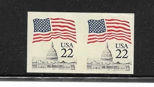 U.S. #2115f The 1985 22 Cent Flag Issue Imperforate with Wide Block Tag MNH - Picture 1 of 2