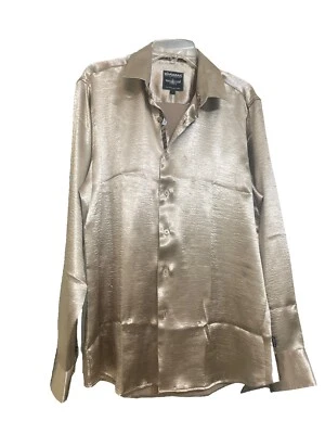 BARABAS Men's Premium Shinny Solid Color Button Down Dress Shirts B46 - Image 1 of 2