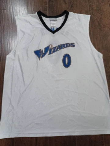 Vtg NBA Brand Gilbert Arenas Washington Wizards #0 White Jersey Mens 2XL Agent Cover