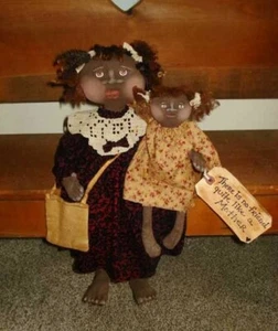 PRIMITIVE BLACK DOLL PATTERN ~ Mom & Daughter PATTERN ~ #171 - Picture 1 of 3