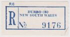 (Rb53) 1950S Auau Stralia Nsw Registration Label Dubbo (B) No9176