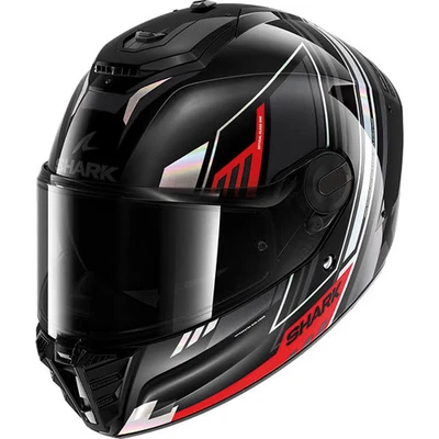 Shark Spartan RS Motorcycle Motorbike Helmet - Byrhon Black / Chrome / Red - Image 1 of 3