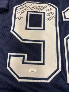 Camiseta deportiva autografiada por Tony Tolbert con certificación JSA (azul) - Imagen 1 de 2