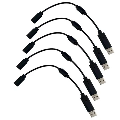 5x - Adattatore cavo staccabile USB nero per controller cablato PC Xbox 360 - Immagine 1 di 4