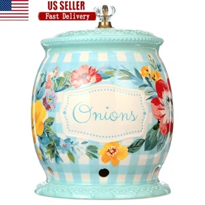 Ceramic Onion Keeper W/ Lid Kitchen Storage Freshness Retention Airflow Design - Picture 1 of 7