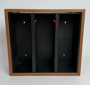 LASERLINE CD90 Wood Frame Wall Mounted CD Storage Case Black Plastic - Picture 1 of 6
