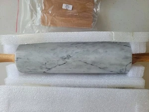 Marble Rolling Pin Gray And White - Picture 1 of 15