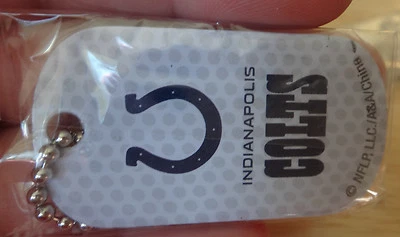 Football Keychain Dog Luggage Tag w/ 21" Necklace Chain Colts - Image 1 of 2