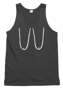 Saggy Boobs Funny Mens Womens Vest Tank Top - Picture 1 of 4