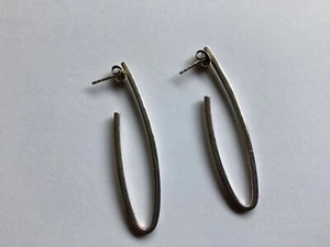 PENDIENTES COLGANTES LARGOS DE PLATA 925 VINTAGE Pendientes largos ovalados de plata - Imagen 1 de 8
