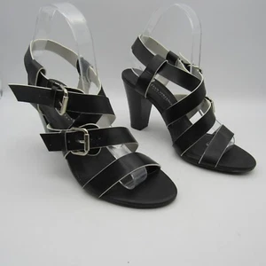 Christian Siriano for Payless Sandals Women's Sz 7 Strappy Slingback Black Heels - Picture 1 of 9