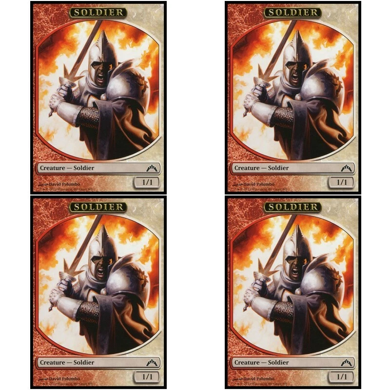 4 x SOLDIER TOKEN NM Gatecrash mtg Green - Token Com - Image 1 of 1