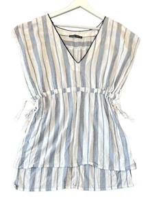 Abercrombie & Fitch white blue striped coverup tunic xs/s - Picture 1 of 10